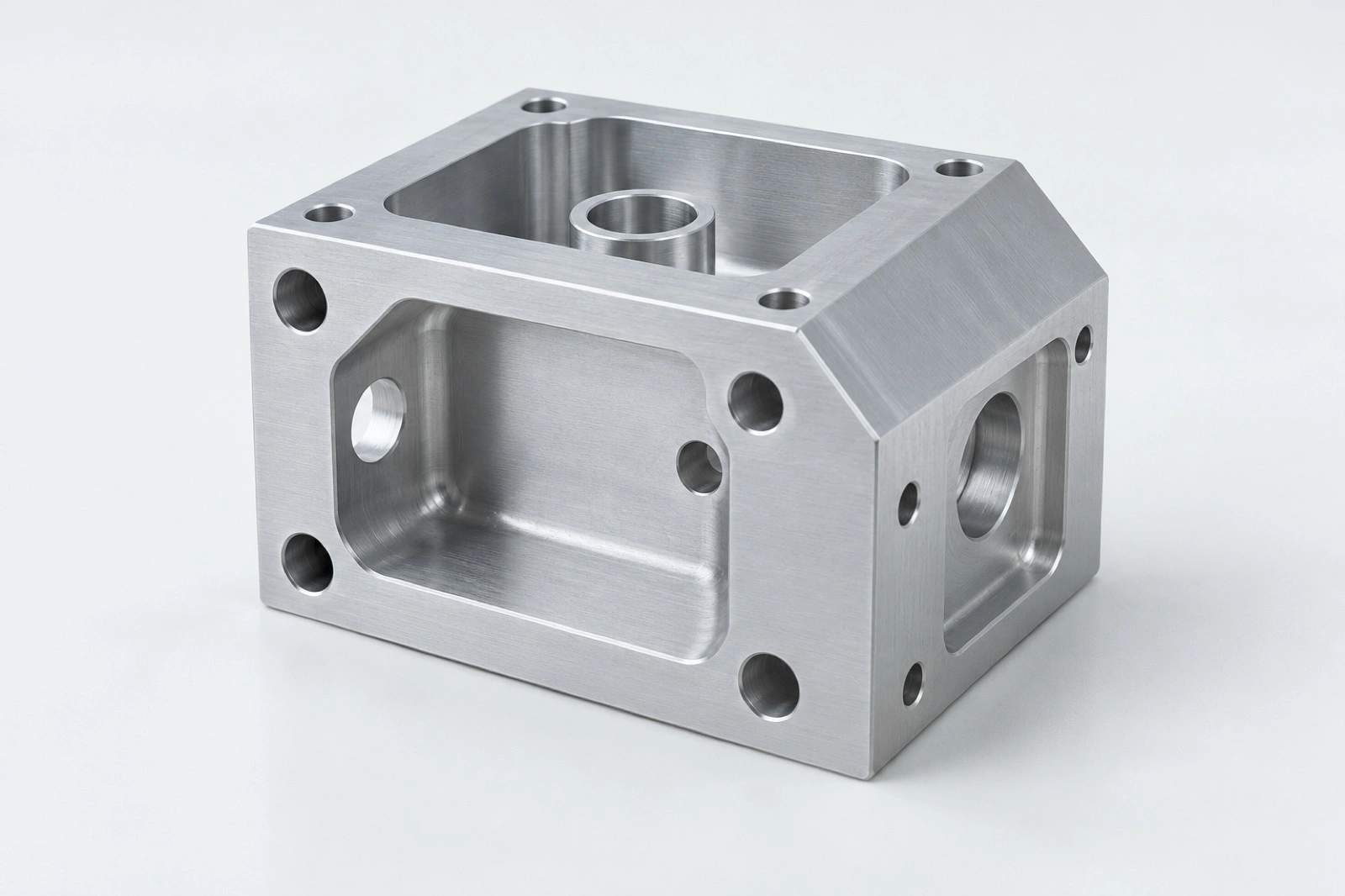 Illustrative multi-face machined aluminium housing.